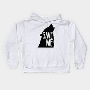 Save Me Wolf Conservation Preservation Protection Kids Hoodie